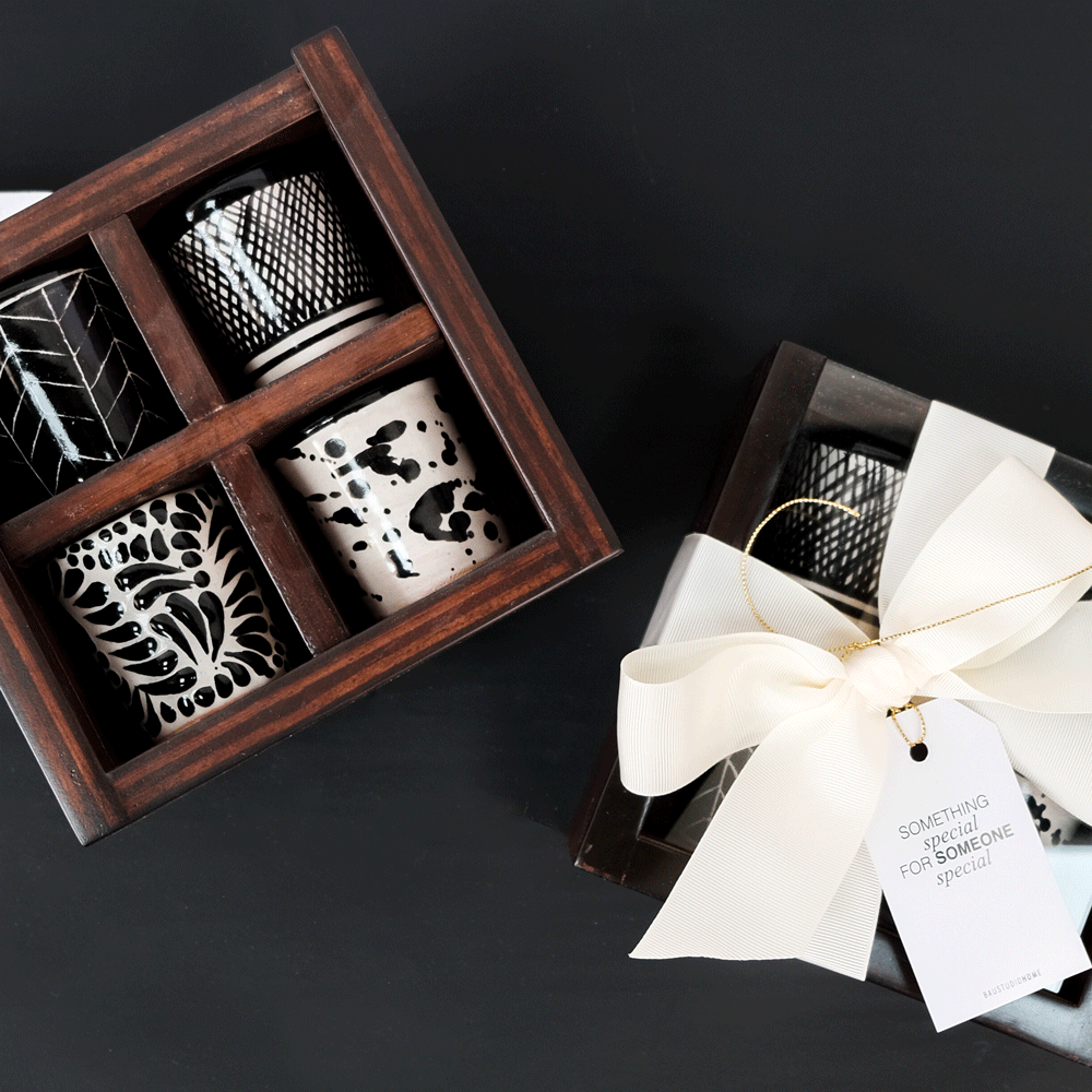 Kit de 4 Tequileros de Cerámica Talavera