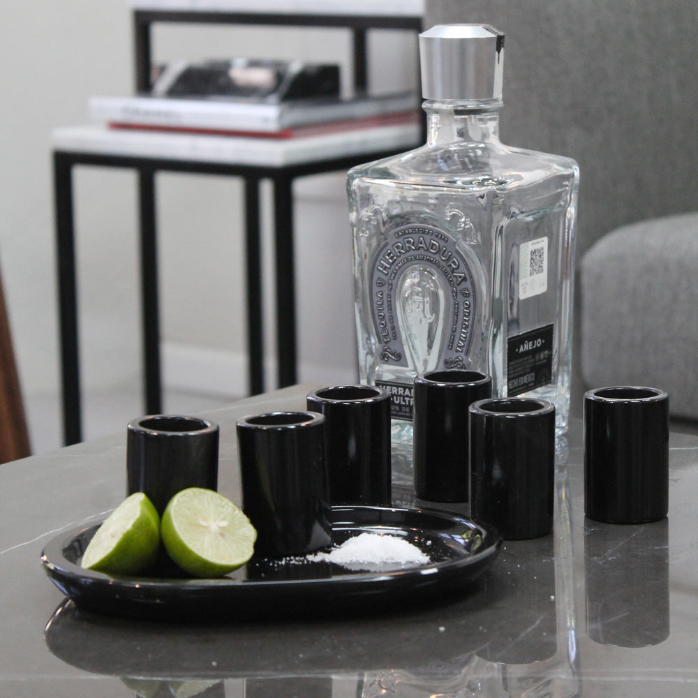 Kit de 6 tequileros de mármol